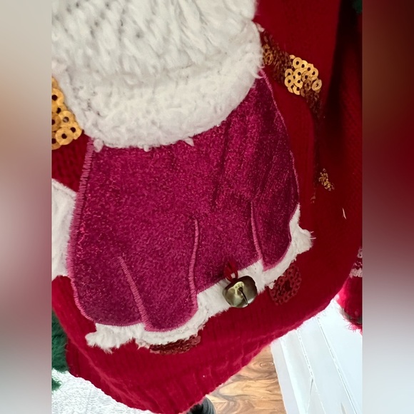 Blizzard Bay Festive Red and Green Women's Christmas Cat Sweater, Large, EUC - Picture 3 of 10